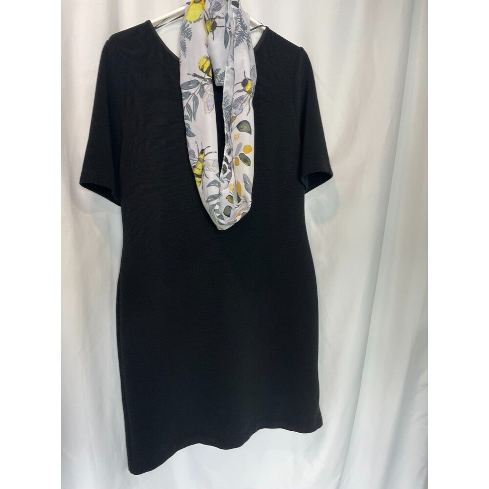 Little Black Dress Mario Serrani L & Ribbed Bonus Black & Yellow Honey Bee Scarf